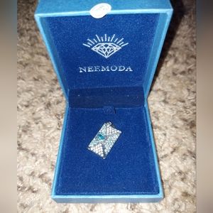 Love Letter Blue Austrian Heart Crystal Pendant